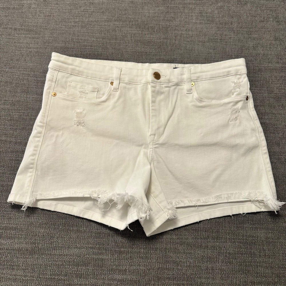 BlankNYC The Essex Shorts Women 31 White Distressed Cut-Off‎ Denim